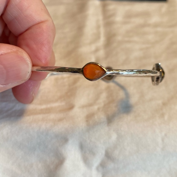 Authentic Ippolita five station multi color stone sterling silver bangle. - Picture 6 of 7